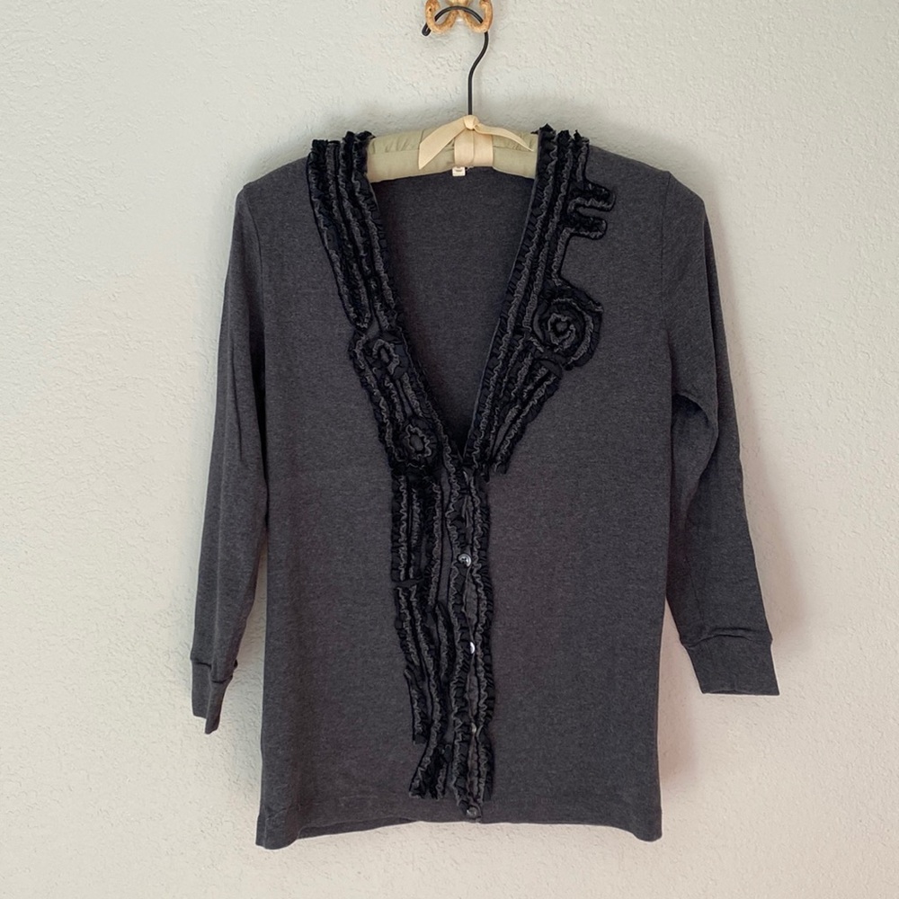 J. Crew knit cardigan with ruffles